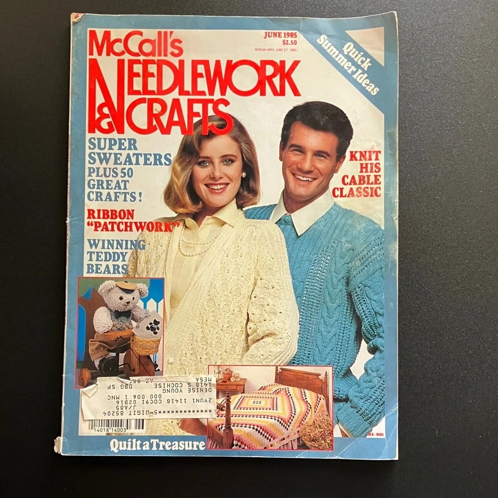 McCall's Needlework & Crafts Magazine June 1985 Sweaters Knits Hobby Summer